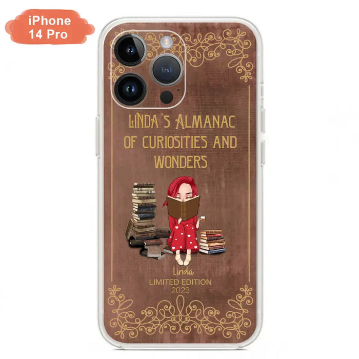 Custom Personalized Reading Girl Phone Case - Gift Idea For Reading Lovers - Almanac Of Curiosities - Cases For iPhone/Samsung