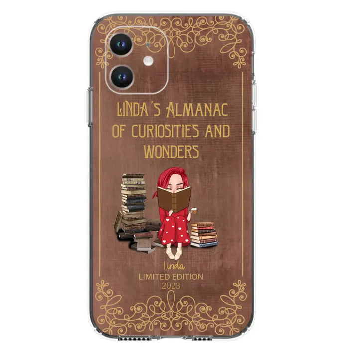 Custom Personalized Reading Girl Phone Case - Gift Idea For Reading Lovers - Almanac Of Curiosities - Cases For iPhone/Samsung