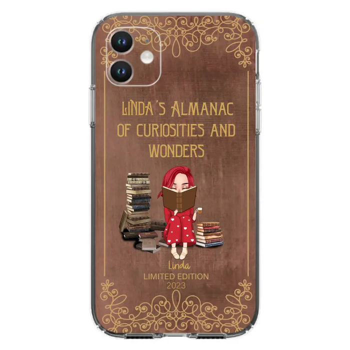 Custom Personalized Reading Girl Phone Case - Gift Idea For Reading Lovers - Almanac Of Curiosities - Cases For iPhone/Samsung