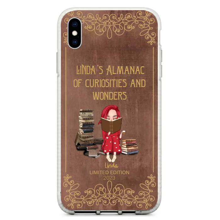 Custom Personalized Reading Girl Phone Case - Gift Idea For Reading Lovers - Almanac Of Curiosities - Cases For iPhone/Samsung