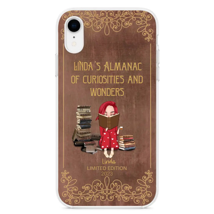 Custom Personalized Reading Girl Phone Case - Gift Idea For Reading Lovers - Almanac Of Curiosities - Cases For iPhone/Samsung