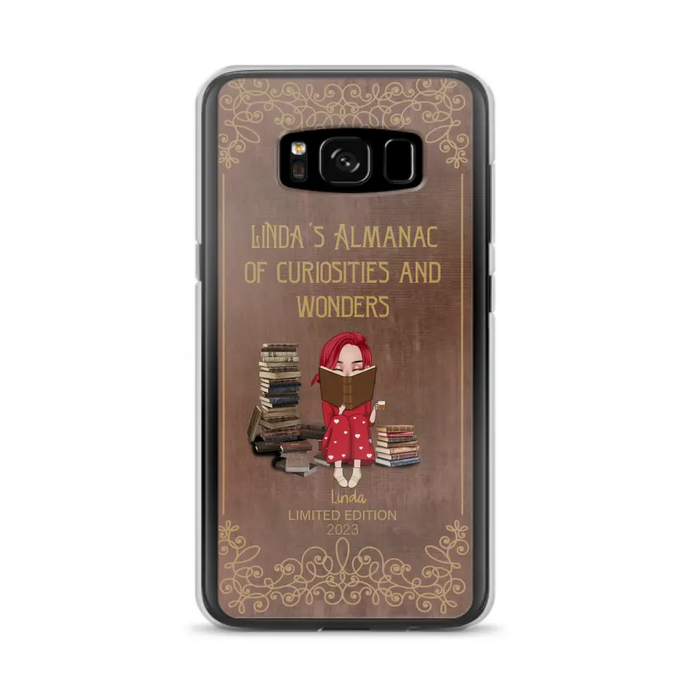 Custom Personalized Reading Girl Phone Case - Gift Idea For Reading Lovers - Almanac Of Curiosities - Cases For iPhone/Samsung