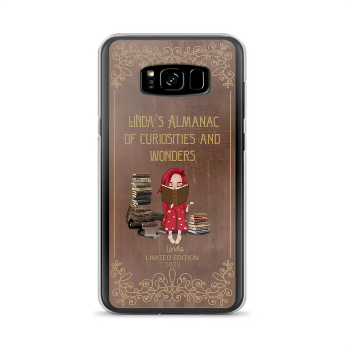 Custom Personalized Reading Girl Phone Case - Gift Idea For Reading Lovers - Almanac Of Curiosities - Cases For iPhone/Samsung