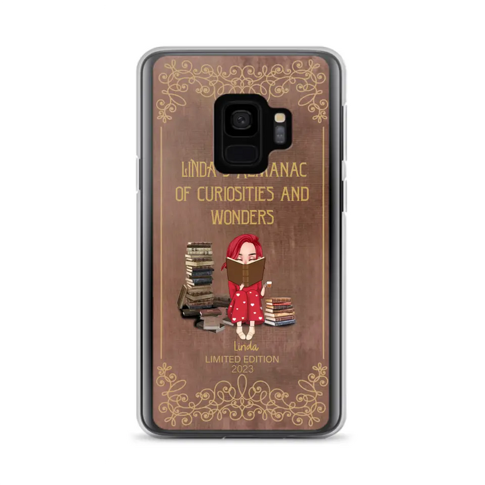 Custom Personalized Reading Girl Phone Case - Gift Idea For Reading Lovers - Almanac Of Curiosities - Cases For iPhone/Samsung