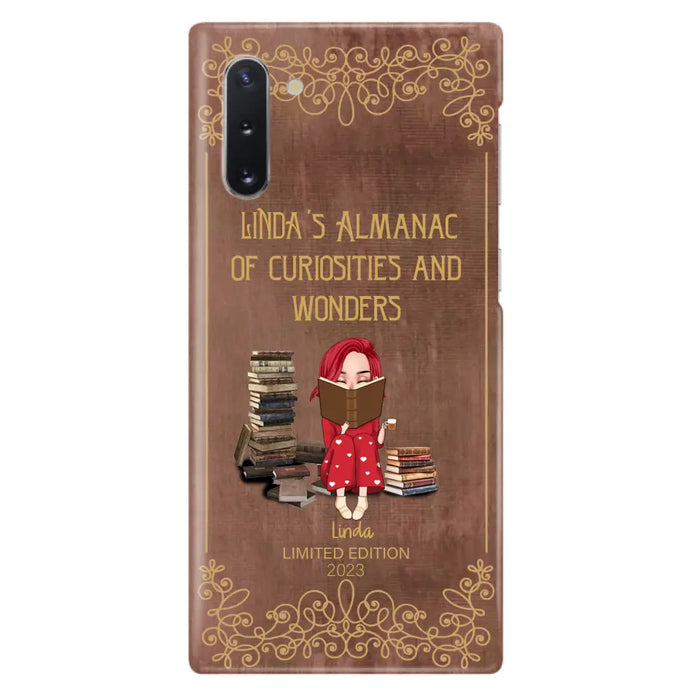 Custom Personalized Reading Girl Phone Case - Gift Idea For Reading Lovers - Almanac Of Curiosities - Cases For iPhone/Samsung