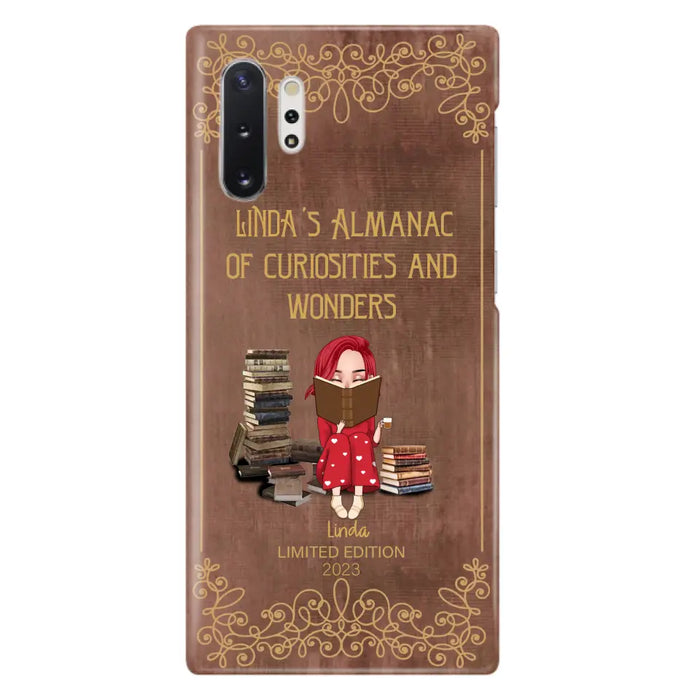 Custom Personalized Reading Girl Phone Case - Gift Idea For Reading Lovers - Almanac Of Curiosities - Cases For iPhone/Samsung