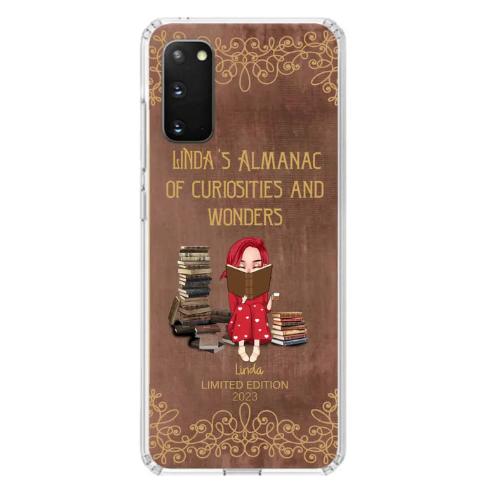 Custom Personalized Reading Girl Phone Case - Gift Idea For Reading Lovers - Almanac Of Curiosities - Cases For iPhone/Samsung