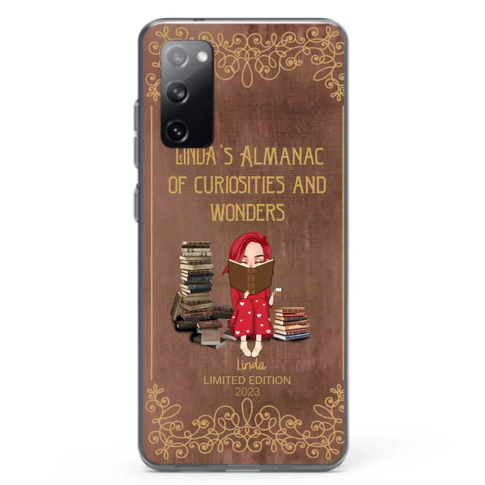 Custom Personalized Reading Girl Phone Case - Gift Idea For Reading Lovers - Almanac Of Curiosities - Cases For iPhone/Samsung