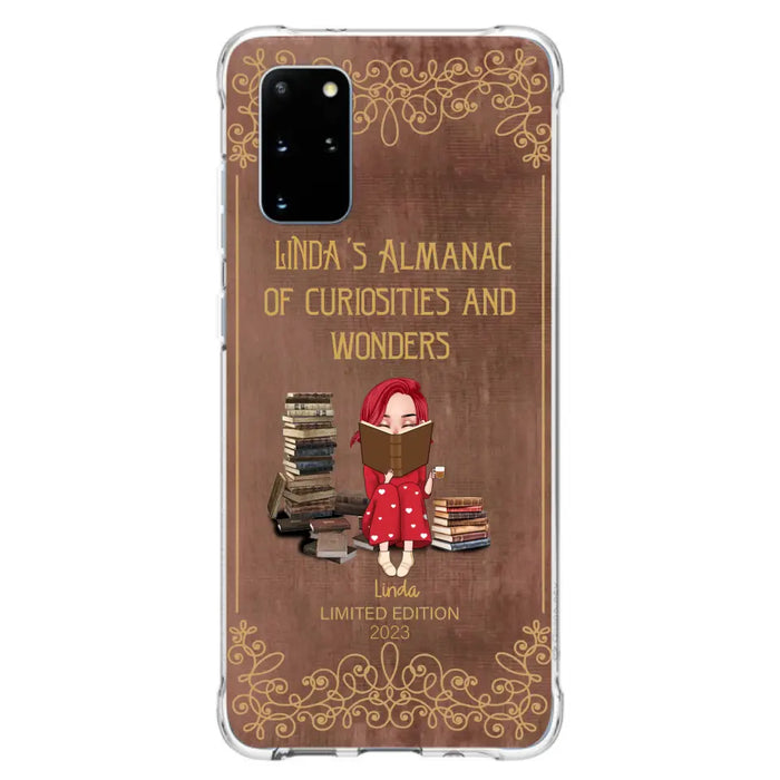 Custom Personalized Reading Girl Phone Case - Gift Idea For Reading Lovers - Almanac Of Curiosities - Cases For iPhone/Samsung