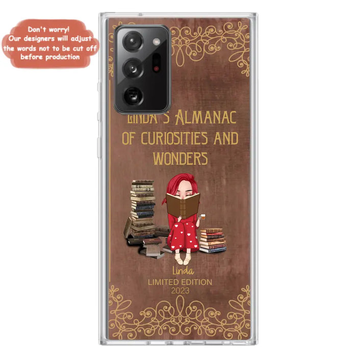 Custom Personalized Reading Girl Phone Case - Gift Idea For Reading Lovers - Almanac Of Curiosities - Cases For iPhone/Samsung