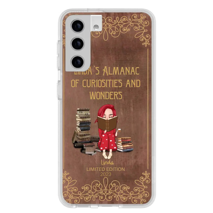 Custom Personalized Reading Girl Phone Case - Gift Idea For Reading Lovers - Almanac Of Curiosities - Cases For iPhone/Samsung