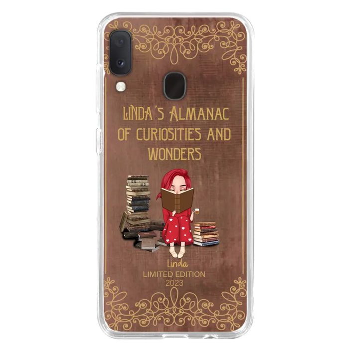 Custom Personalized Reading Girl Phone Case - Gift Idea For Reading Lovers - Almanac Of Curiosities - Cases For iPhone/Samsung