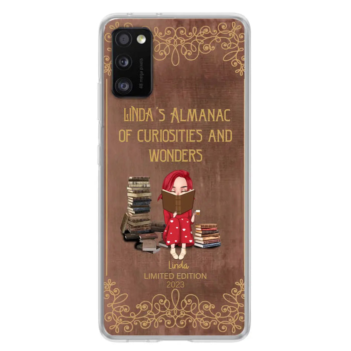 Custom Personalized Reading Girl Phone Case - Gift Idea For Reading Lovers - Almanac Of Curiosities - Cases For iPhone/Samsung