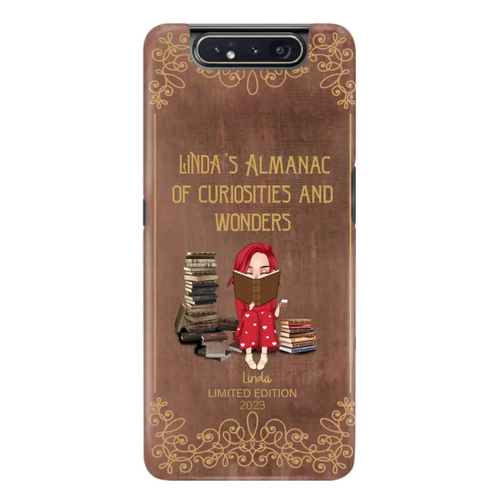 Custom Personalized Reading Girl Phone Case - Gift Idea For Reading Lovers - Almanac Of Curiosities - Cases For iPhone/Samsung