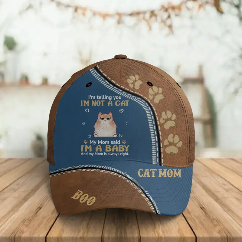 Personalized Pet Baseball Cap - Up to 4 Dogs/Cats - Gift Idea for Dog/Cat Lover - I'm Telling You I'm Not A Cat/Dog