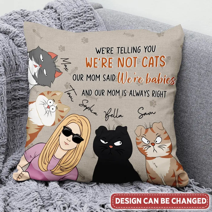 Custom Personalized Pet Pillow Cover - Upto 4 Dogs/Cats - Mother's Day/Father's Day Gift for Dog/Cat Lovers - I'm Telling You I'm Not A Cat I'm A Baby