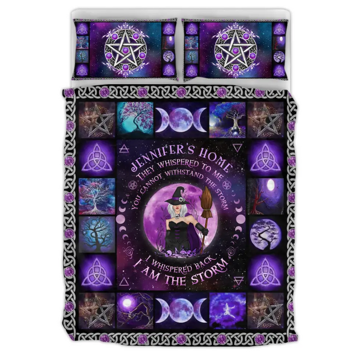 Custom Personalized Witch Quilt Bed Set - Gift Idea for Witch Lovers/Mother's Day - They Whispered To Me You Cannot Withstand The Storm
