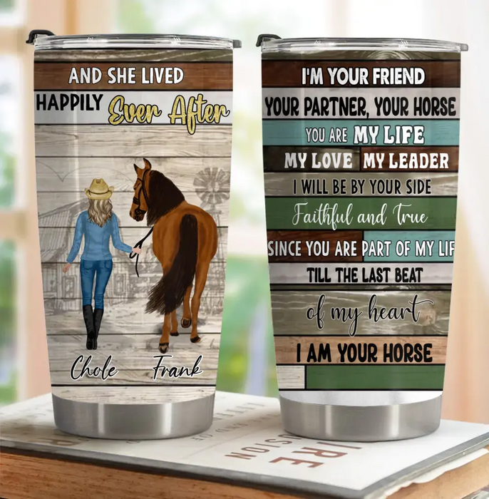 Custom Personalized Horse Girl Tumbler - Upto 4 Horses - Gift Idea For Horse Lover - Just A Girl Who Loves Horses