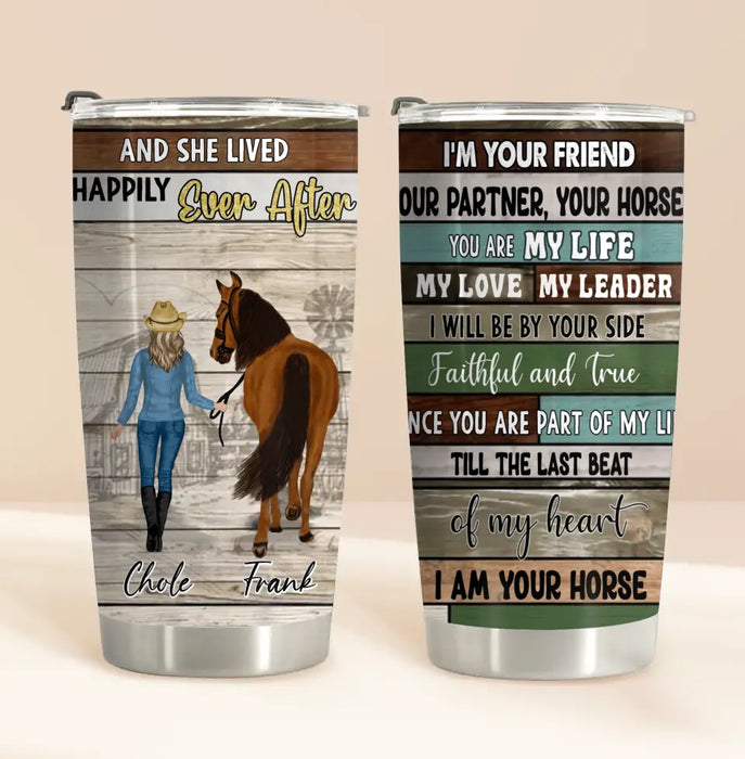 Custom Personalized Horse Girl Tumbler - Upto 4 Horses - Gift Idea For Horse Lover - Just A Girl Who Loves Horses