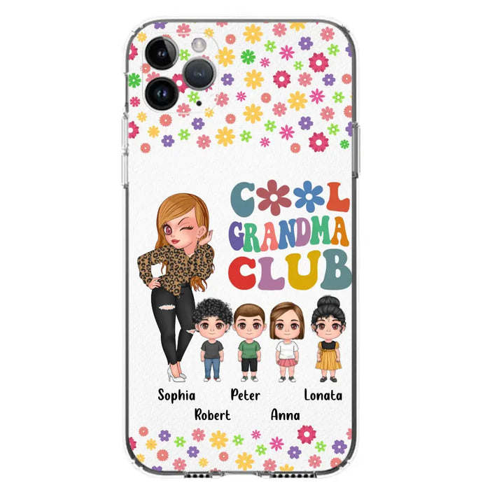 Custom Personalized Cool Grandma Phone Case - Gift Idea For Grandma - Upto 4 Kids - Cases For iPhone/Samsung