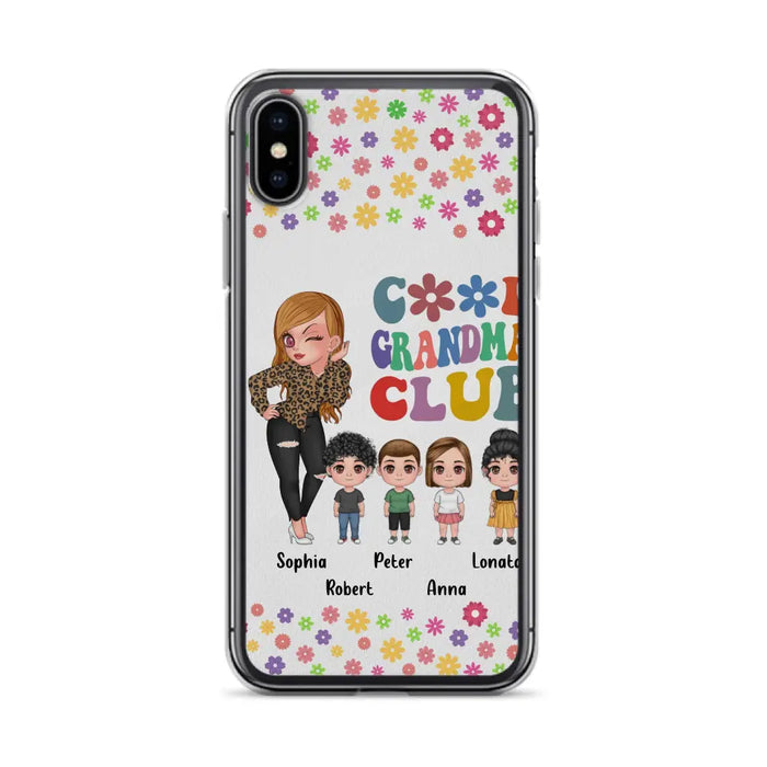 Custom Personalized Cool Grandma Phone Case - Gift Idea For Grandma - Upto 4 Kids - Cases For iPhone/Samsung