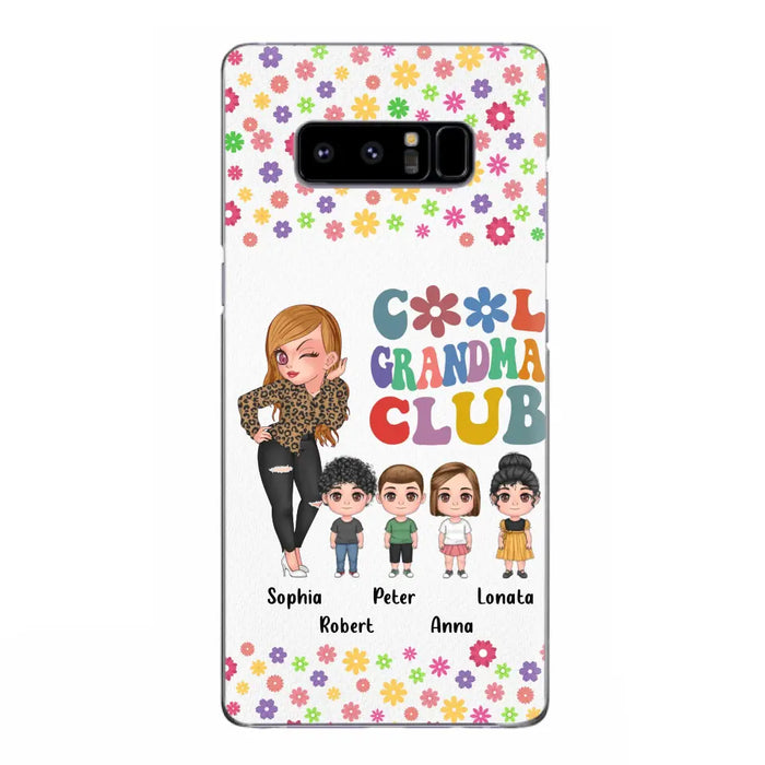 Custom Personalized Cool Grandma Phone Case - Gift Idea For Grandma - Upto 4 Kids - Cases For iPhone/Samsung