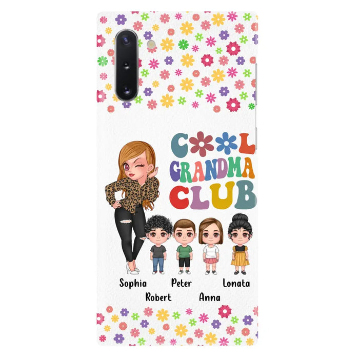 Custom Personalized Cool Grandma Phone Case - Gift Idea For Grandma - Upto 4 Kids - Cases For iPhone/Samsung