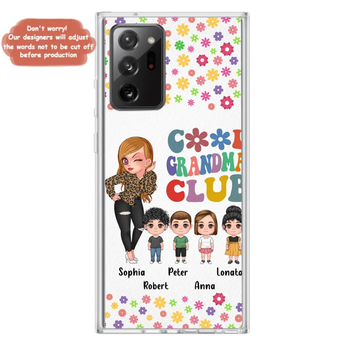 Custom Personalized Cool Grandma Phone Case - Gift Idea For Grandma - Upto 4 Kids - Cases For iPhone/Samsung