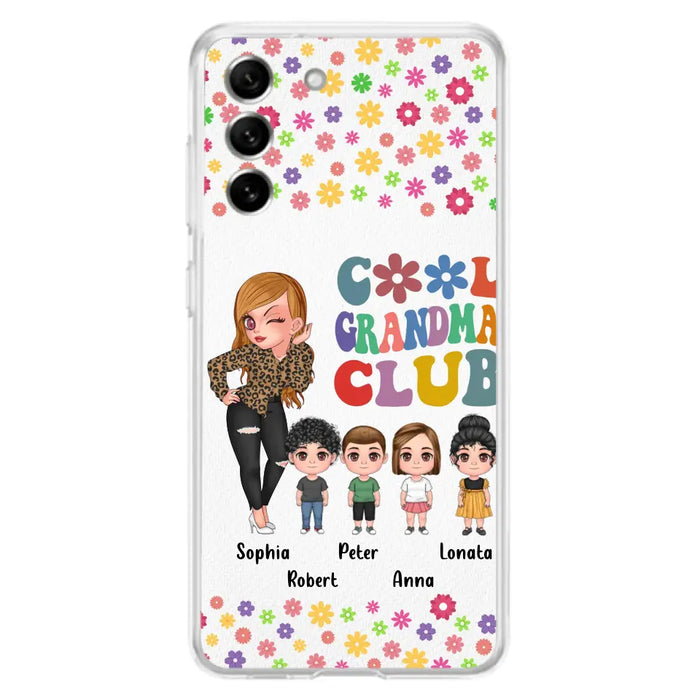 Custom Personalized Cool Grandma Phone Case - Gift Idea For Grandma - Upto 4 Kids - Cases For iPhone/Samsung