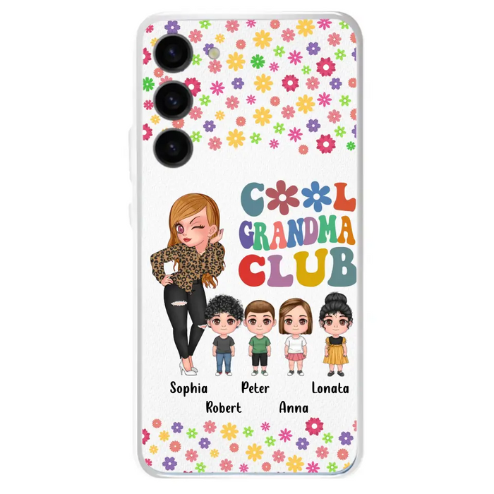 Custom Personalized Cool Grandma Phone Case - Gift Idea For Grandma - Upto 4 Kids - Cases For iPhone/Samsung