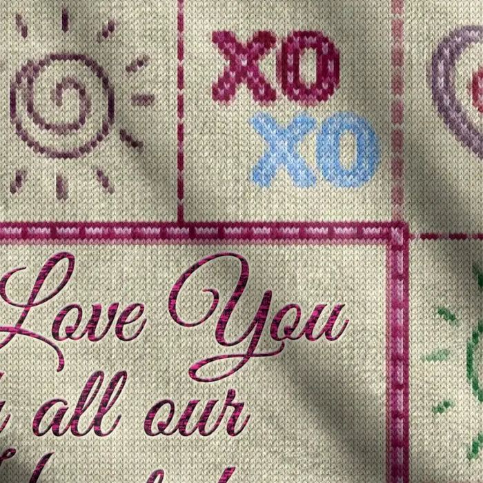 Custom Personalized Grandma Mom Fleece Throw/Quilt Blanket - Upto 12 Kids - Mother's Day Gift Idea For Grandma/ Mom - We Love You With All Our Hearts