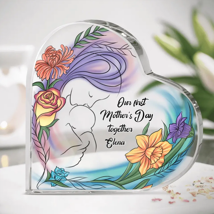 Custom Personalized Mother's Day Crystal Heart - Our First Mother's Day Together - Mother's Day Gift Idea