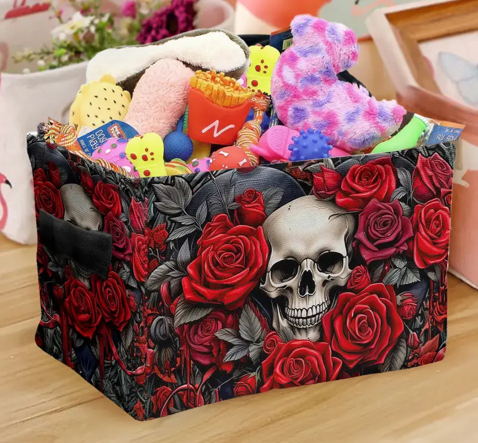 Skull Box With Roses Personalized Skulls Roses Gothic Decorative Storage Box - Unique Gothi ...