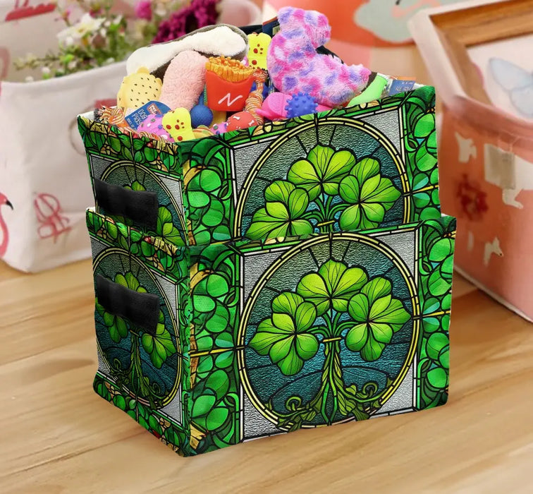 Custom Personalized Irish Clover Storage Box - St. Patrick's Day Gift Idea - Unique Home Decor and Gifts