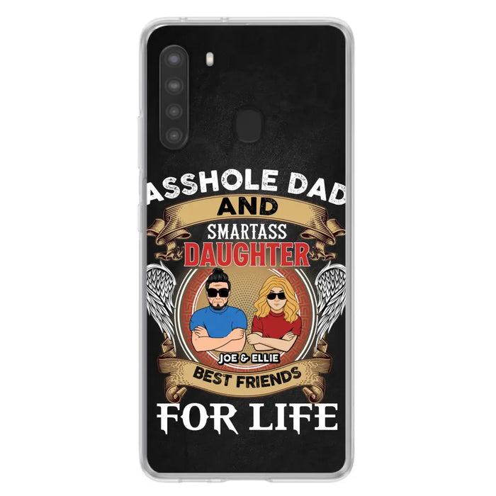 Personalized Dad/Mom And Daughter/Son Phone Case - Gift Idea For Father's Day/Mother's Day From Daughter/Son - Asshole Dad And Smartass Daughter  - Cases For Samsung/iPhone