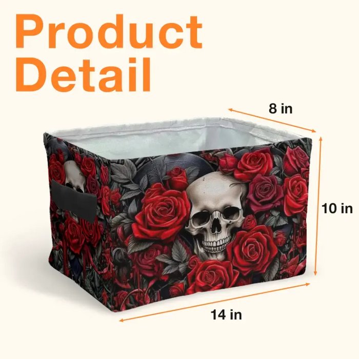 Personalized Skulls Roses Gothic Decorative Storage Box - Unique Gothic Home Decor and Gifts