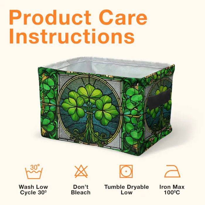 Custom Personalized Irish Clover Storage Box - St. Patrick's Day Gift Idea - Unique Home Decor and Gifts