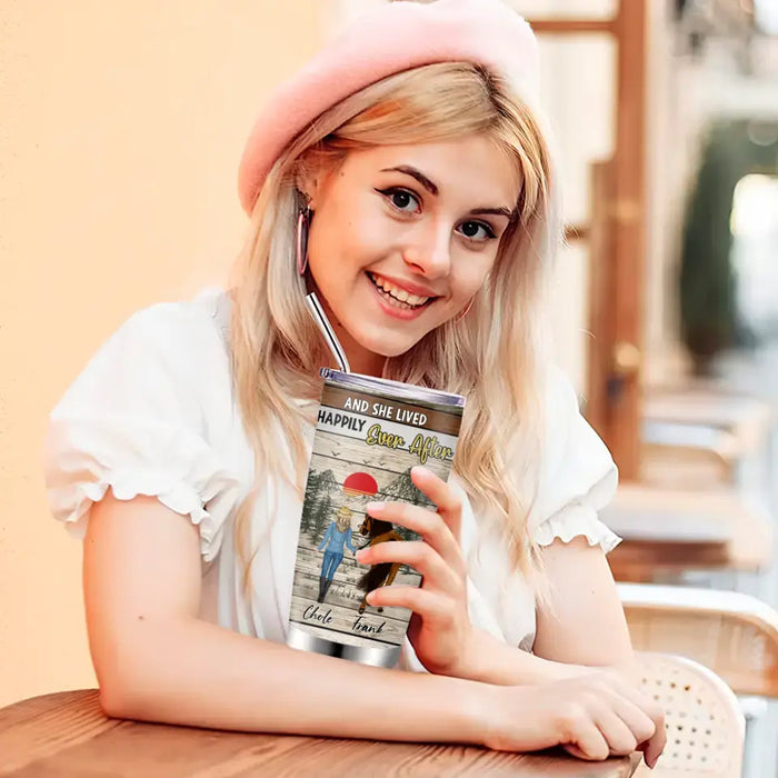 Personalized Horse Girl Tumbler - Gift Idea For Horse Lover - The Right Man Will Love You Unconditionally