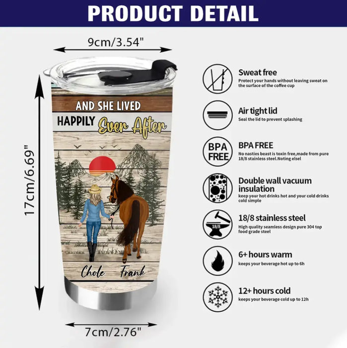 Personalized Horse Girl Tumbler - Gift Idea For Horse Lover - The Right Man Will Love You Unconditionally