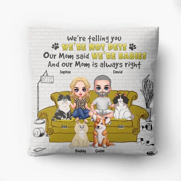 Custom Personalized Pet Mom/Dad Pillow Cover - Upto 5 Dogs/Cats - Mother's Day/Father's Day Gift Idea for Dog/Cat Lovers - I'm Telling You I'm Not A Dog/Cat
