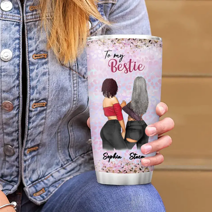 Custom Personalized Besties Tumbler - Gift Idea For Best Friends - Thank You For Putting Up With Me