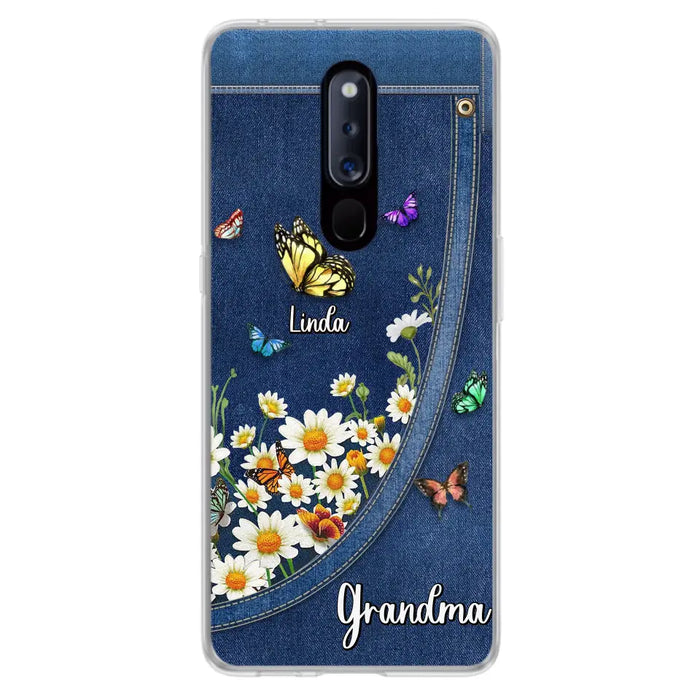 Custom Personalized Daisy And Butterfly Grandma Phone Case - Gift Idea For Grandma - Upto 10 Kids - Case For Oppo/Xiaomi/Huawei