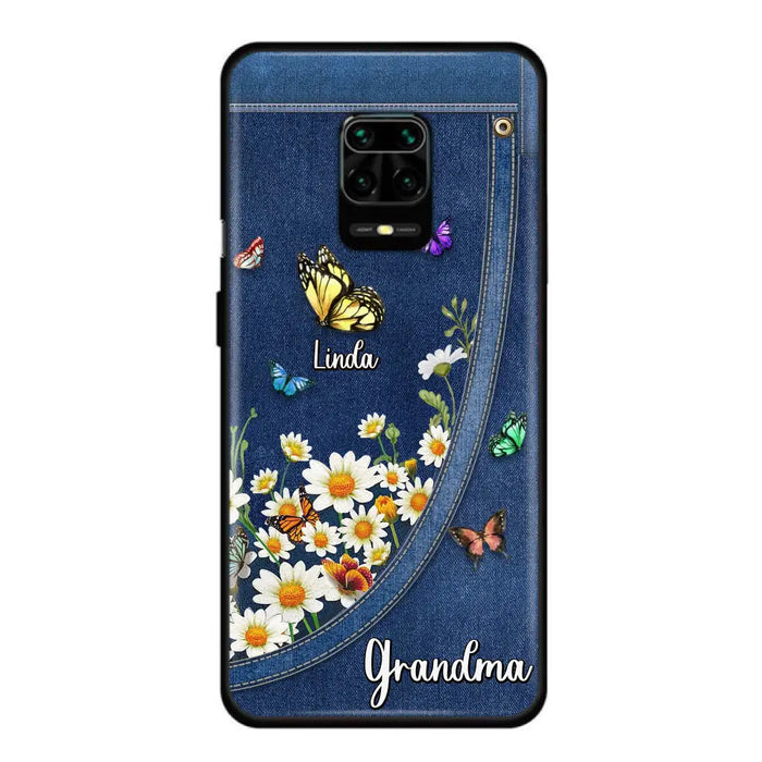 Custom Personalized Daisy And Butterfly Grandma Phone Case - Gift Idea For Grandma - Upto 10 Kids - Case For Oppo/Xiaomi/Huawei