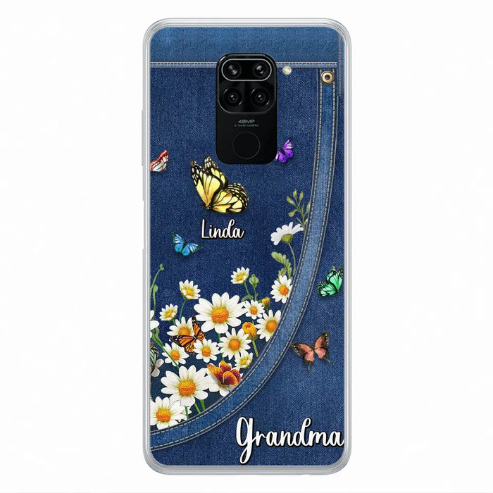 Custom Personalized Daisy And Butterfly Grandma Phone Case - Gift Idea For Grandma - Upto 10 Kids - Case For Oppo/Xiaomi/Huawei