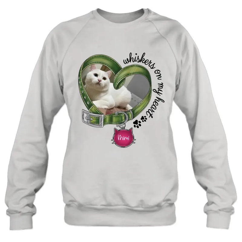 Personalized Memorial Cat Photo Shirt/Hoodie - Memorial Gift Idea - Whiskers On My Heart