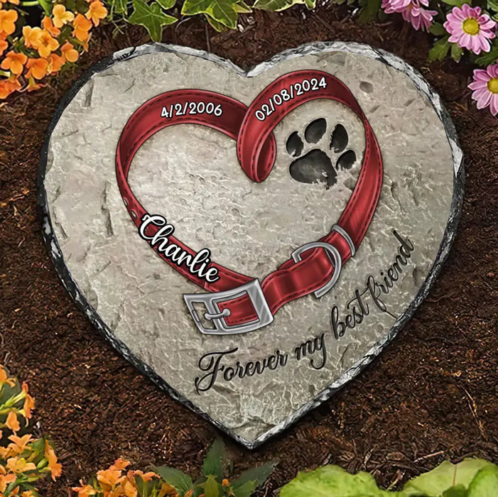 Custom Personalized Memorial Pet Heart Lithograph - Memorial Gift Idea for Pet Owners - Forever My Best Friend