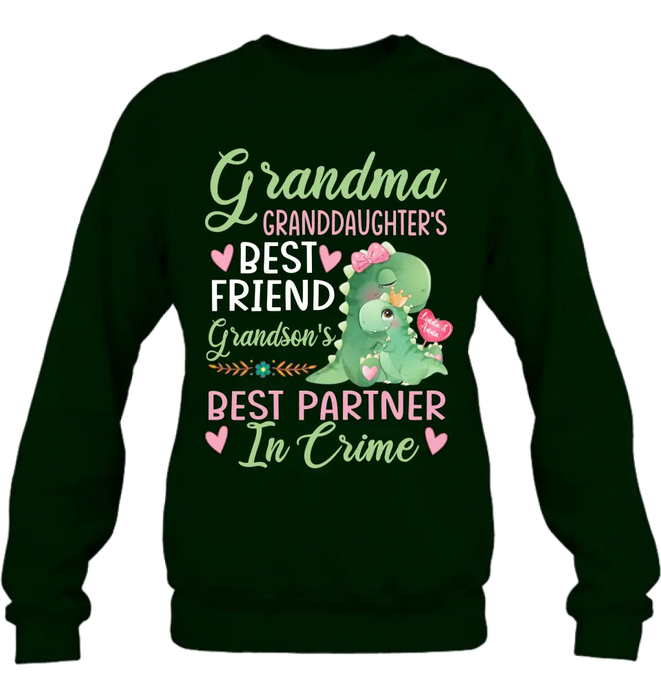 Personalized Grandma Shirt/ Hoodie - Best Gift Idea For Mother's Day/Grandma - Best Partner In Crime