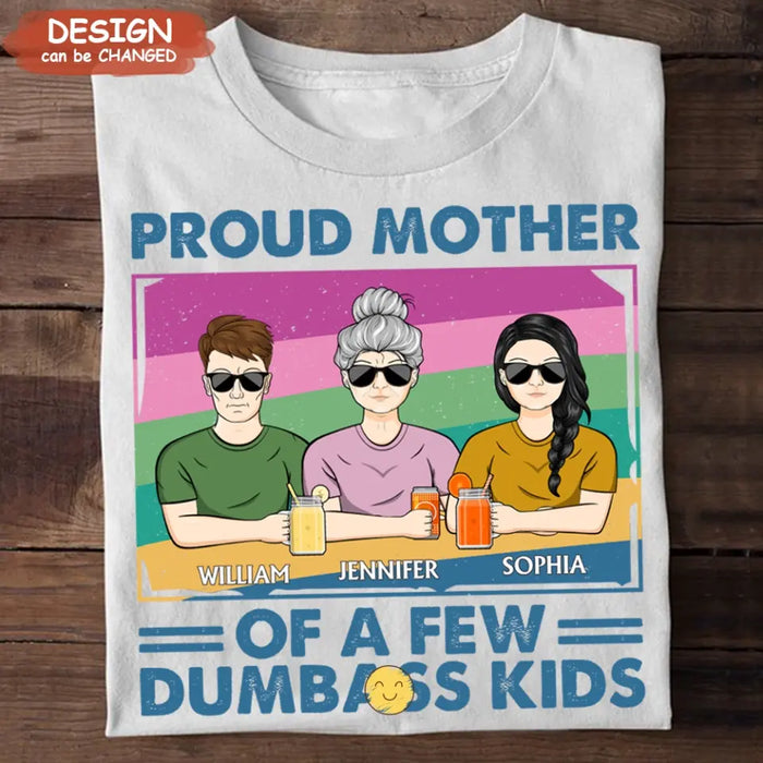 Custom Personalized Proud Mother Shirt/Hoodie - Upto 4 Kids - Mother's Day Gift For Grandma/Mom -  Proud Mother Of A Few Kids