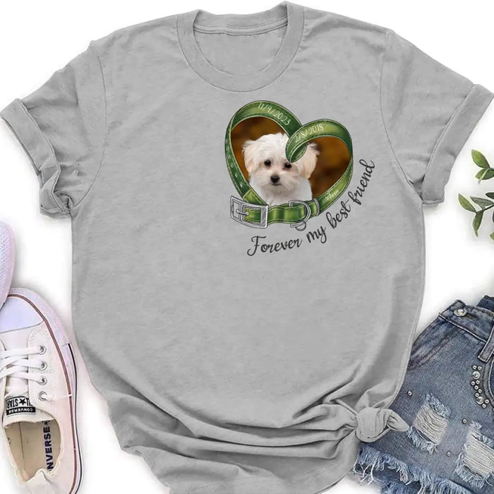 Custom Personalized Memorial Dog Photo Shirt/Hoodie - Memorial Gift Idea For Dog Owners - Forever My Best Friend