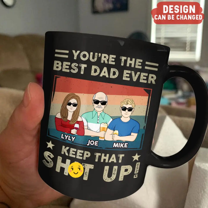 Custom Personalized Dad Coffee Mug - Dad with up to 6 Children - Father's Day Gift Idea for Dad - Best Farter Ever Oops I Mean Father